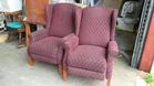 two wing back chairs