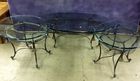 Set of Glasstop/wrought iron tables