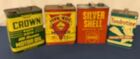 Lot# 487 - Lot of 4 Motor Oil cans Crown