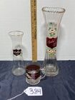 LOT OF ANTIQUE RUBY RED FLASH GLASS