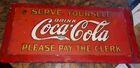 antique coca cola 1930's metal sign