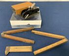 Lot# 123 - lot of 4 Wooden Rules & Wood 
