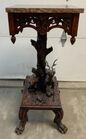 Lot# 215 - Animal Carved Stand w/ Marble