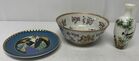 Lot# 233 - lot of 3 Painted Bowl, Vase, 