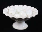 IRONSTONE COMPOTE WITH GLASS EGGS