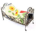 FANCY METAL DOLL BED AND TEXTILE MAT