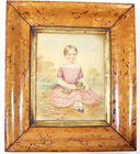 19TH C. WATERCOLOR OF YOUNG GIRL