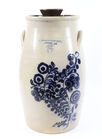19TH C. BLUE DECORATED STONEWARE BUTTER