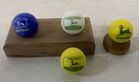 Lot# 346 - (4) JD Marbles,3 on Wooden Ba