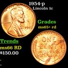 1954-p Lincoln Cent 1c Grades Gem+ Unc