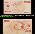 2008 Zimbabwe 10 Million Dollars Note P: