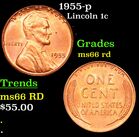 1955-p Lincoln Cent 1c Grades GEM+ Unc