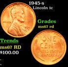 1945-s Lincoln Cent 1c Grades GEM++ Unc