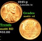 1945-p Lincoln Cent 1c Grades Gem+ Unc