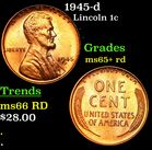 1945-d Lincoln Cent 1c Grades Gem+ Unc