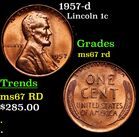 1957-d Lincoln Cent 1c Grades GEM++ Unc