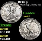 1943-p Walking Liberty Half Dollar 50c