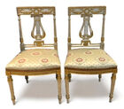 214. Pair gilt lyre back chairs