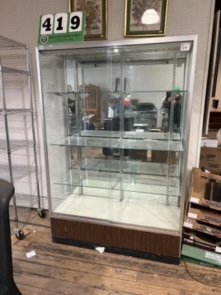 Find & Bid On Lot# 419 - Sliding Glass Front Show Case - Now For Sale ...