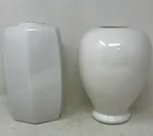  Preview image for Lot# 244 - White Ceramic Glazed Vases 