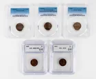 Preview image for Lot# 384 - Coin 5 Lincoln Cents Graded E 