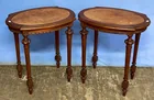  Preview image for Pair Embossed Leather-Top Stands 
