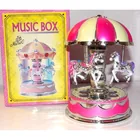  Preview image for Lighted Carousel Music Box HORSES 6" 