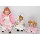 Preview image for 3 Small PORCELAIN DOLL 5" 3 1/2" 3" 