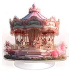  Preview image for Acrylic Suncatcher PINK CAROUSEL 2D Flat 