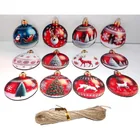  Preview image for Wooden Ornaments ROUND HOLIDAY SCENE Set 