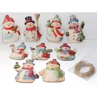  Preview image for Wooden Ornaments SNOWMEN Set of 12 
