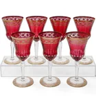  Preview image for (7 pc) St. Louis "Red Thistle" Crystal 