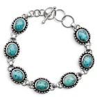  Preview image for A Silver And Turquoise Link Bracelet 