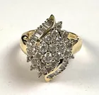  Preview image for DIAMOND WATERFALL CLUSTER RING, 10K 