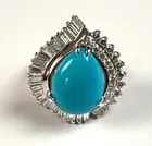  Preview image for PEAR SHAPED TURQUOISE AND DIAMOND RING, 