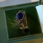  Preview image for VINTAGE STERLING BLUE STONE RING SIZE 