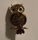  Preview image for VINTAGE RHINESTONE ENAMEL OWL PIN 