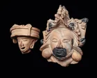  Preview image for Pair Veracruz Ceramic Heads, Zoomorphic 
