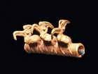  Preview image for Cocle Cast Gold Tube Bead, Three Crested 