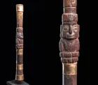  Preview image for Moche Gold-Banded Wood Snuff Tube, 