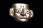  Preview image for Moche Gilded Copper Maskette, Shell and 