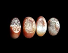  Preview image for 4 Sasanian Banded Agate Seals | Bearded 