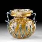  Preview image for Roman Byzantine Glass Jar, Cobalt Zigzag 