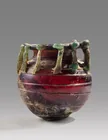  Preview image for Roman Glass Basket Jar - Green Handles, 