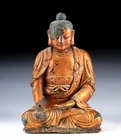  Preview image for 17th C. Ming / Qing Gilt Wood Buddha, 