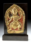  Preview image for Tibetan Gilt Copper Repousse Plaque 