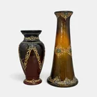  Preview image for Two Weller Turada vases, brown ground, 