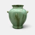  Preview image for Fulper twin handled vase, green 