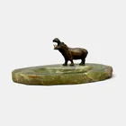  Preview image for Bronze Hippo ashtray with onyx base 
