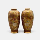  Preview image for Pair of Floral Japanese Satsuma Vases, 